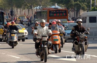 广州市区告别摩托车 五十万骑手新年停止上路