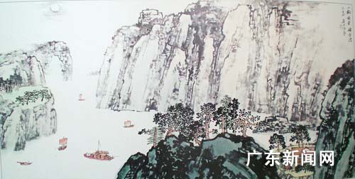 广东著名书画家莫各伯国画山水作品展在广州举