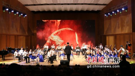 深圳市青少年公益艺术团民乐团在演出中。(主办方供图) 