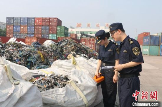 广州海关依法退运“洋垃圾”220余吨 张静 摄