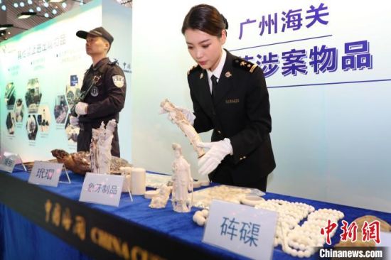 广州海关在广州白云机场开展“不把象牙带回家”公益宣传活动 池兆恩 摄