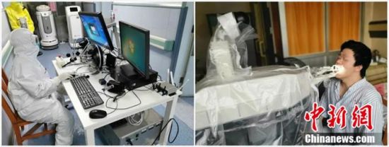 钟南山团队等研发咽拭子采样智能机器人取得阶段性进展。广州呼吸健康研究院供图