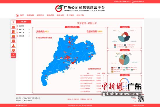 广东省广晟资产经营有限公司智慧党建云平台系统。通讯员 供图