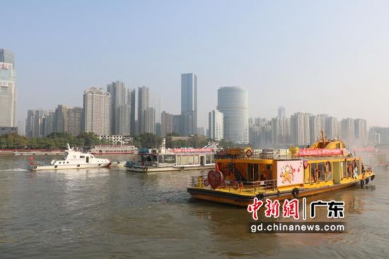 广州地区水路春运综合应急演练在广州塔财富码头举行。广州海事局 供图 