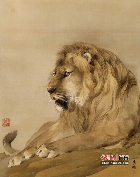 《狮子》，何香凝1914年作品。(资料图) 作者 何香凝美术馆 供图