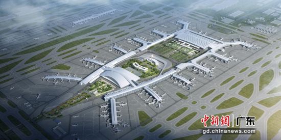广州白云国际机场西四指廊工程项目效果图。通讯员 供图