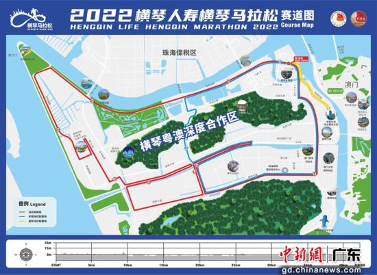 图为2022横琴马拉松赛道图。 作者 王远远