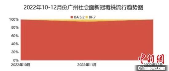 2022年10-12月份广州社会面新冠毒株流行趋势图 广州市疾控中心供图