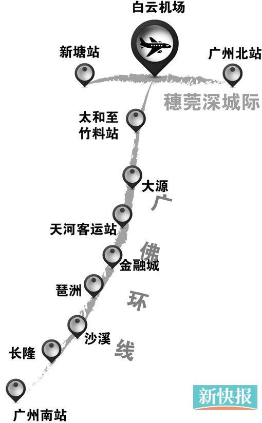 广州南站至白云机场城轨明年开工 机场将连接