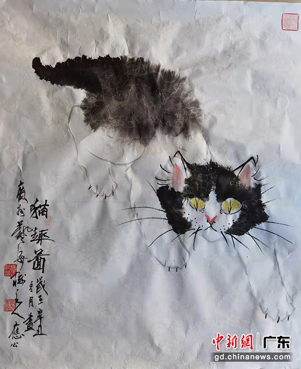 应祚智画作“猫趣图”